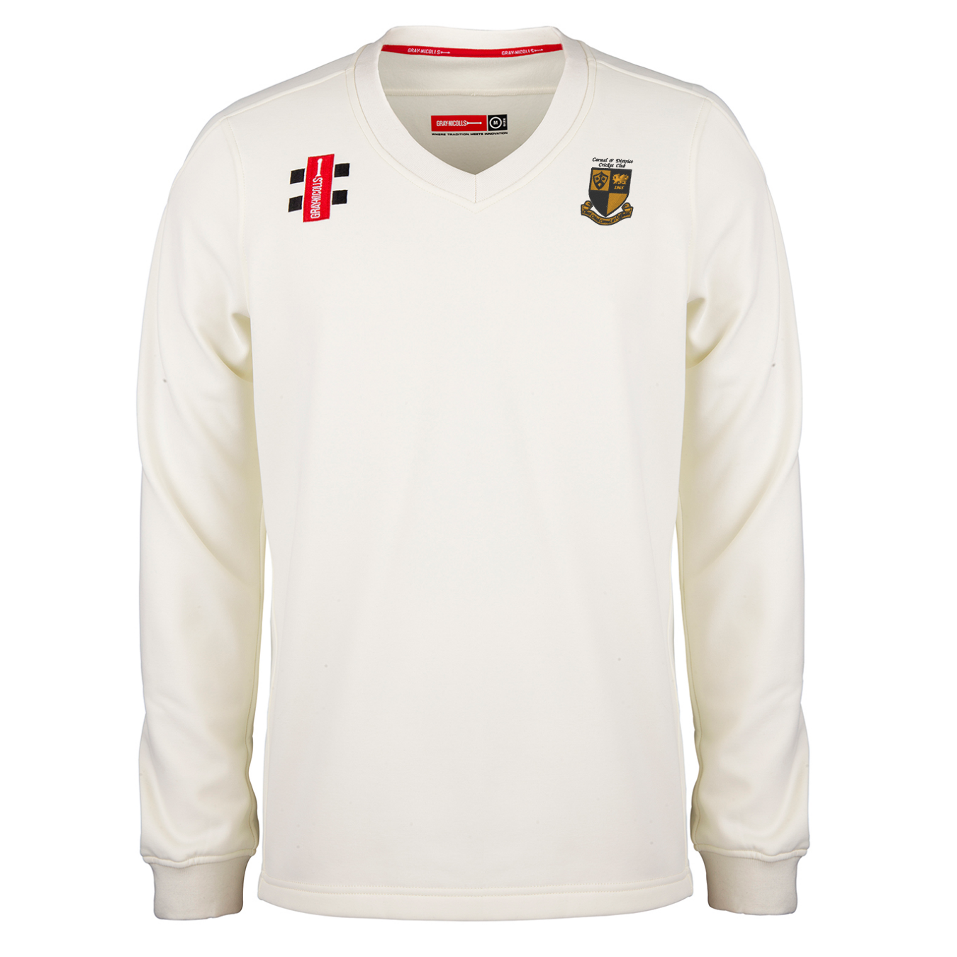 gray-nicolls-carmel-and-district-cc-pro-performance-maglione-match-junior-avorio image 1