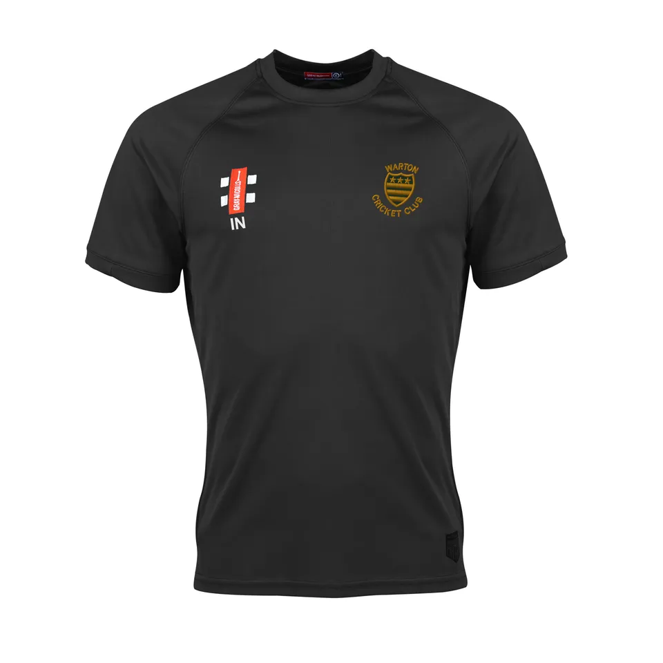 gray-nicolls-warton-cc-matrix-v2-t-shirt-cricket-manica-corta-nera-junior image 1