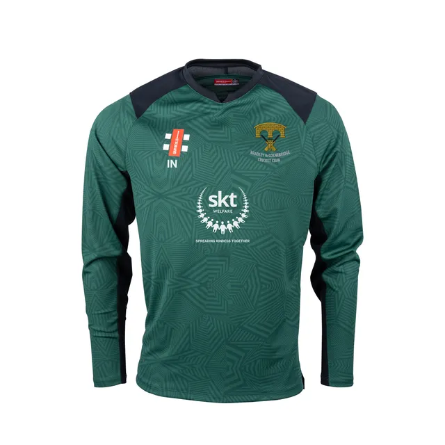 gray-nicolls-pro-t20-maglia-cricket-manica-lunga-senior-verde-nero-bradley-colne image 1