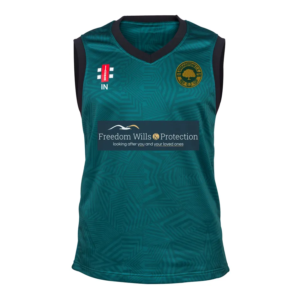 gray-nicolls-broadstone-cc-senior-pro-t20-slipover-gilet-verde image 1