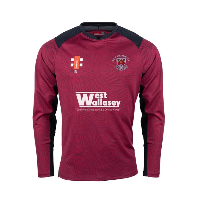 gray-nicolls-pro-t20-maglia-manica-lunga-senior-old-parkonians-cc-bordeaux-nero image 1