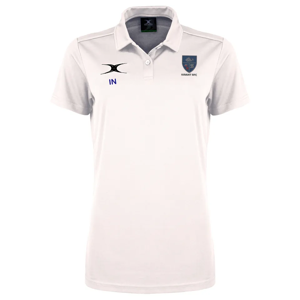gilbert-rugby-havant-rfc-donna-polo-photon-ii-a-maniche-corte-bianca image 1