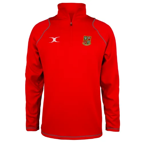 gilbert-rugby-new-tredegar-rfc-junior-pile-quest-1-4-zip-rosso image 1
