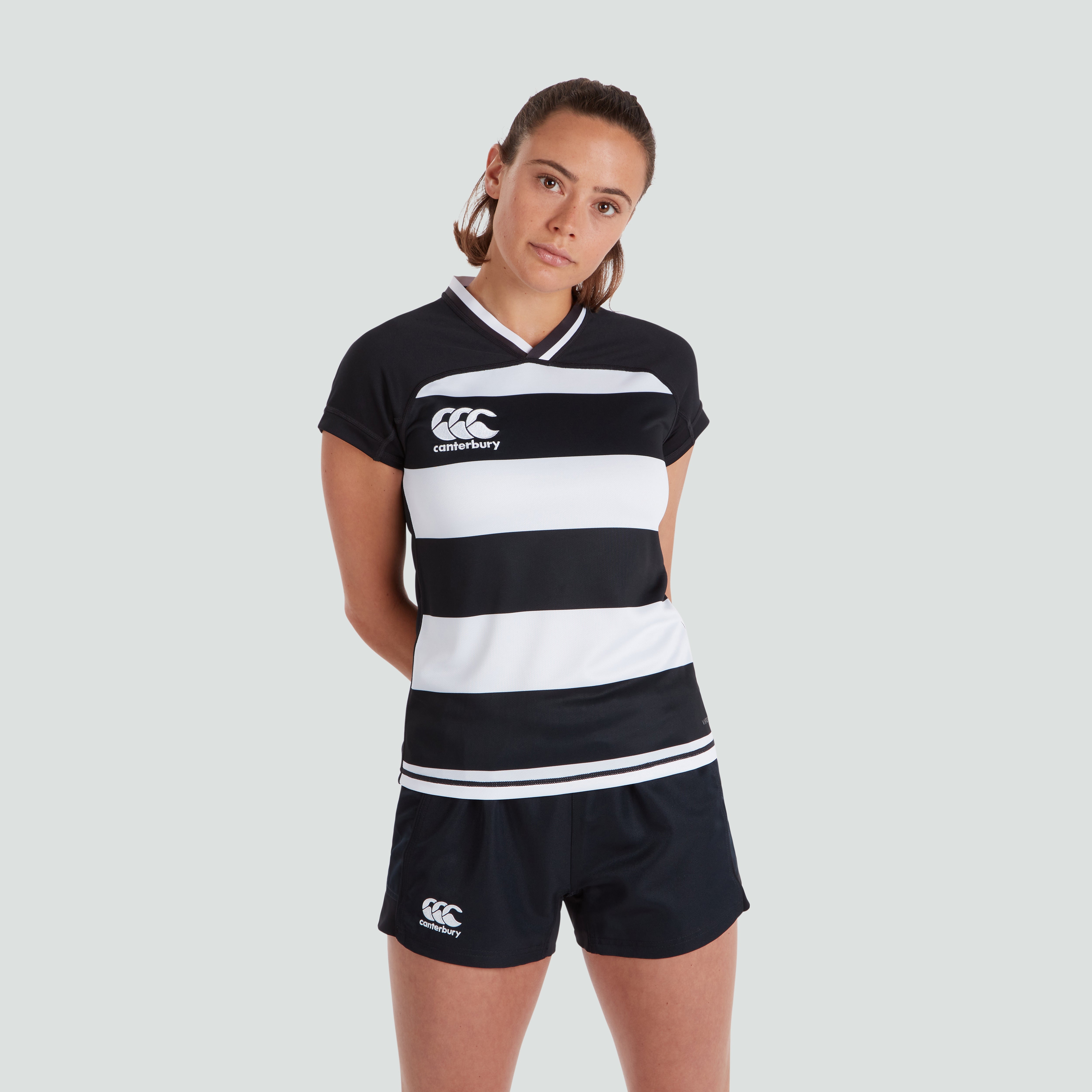 canterbury-vapodri-evader-hooped-jersey-donna-nero image 1
