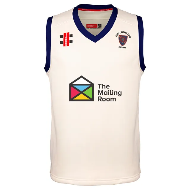 gray-nicolls-bury-cc-junior-pro-performance-match-slipover-avorio-navy image 1