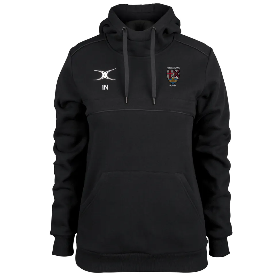 gilbert-rugby-felixstowe-rfc-felpa-hoodie-photon-donna-nero image 1