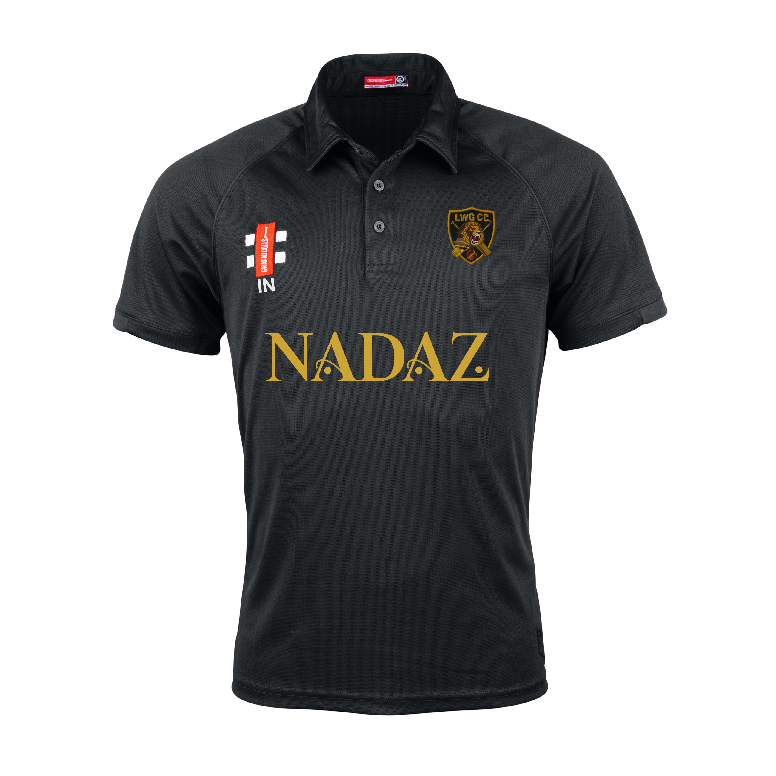gray-nicolls-luton-women-girls-cc-junior-matrix-v2-polo-manica-corta-nero image 1