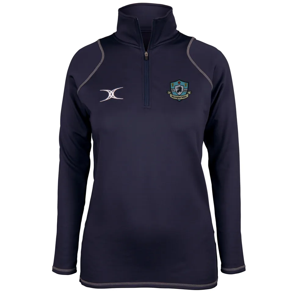 gilbert-rugby-warrington-select-rfc-quest-1-4-zip-donna-navy-pile-rugby-femminil image 1
