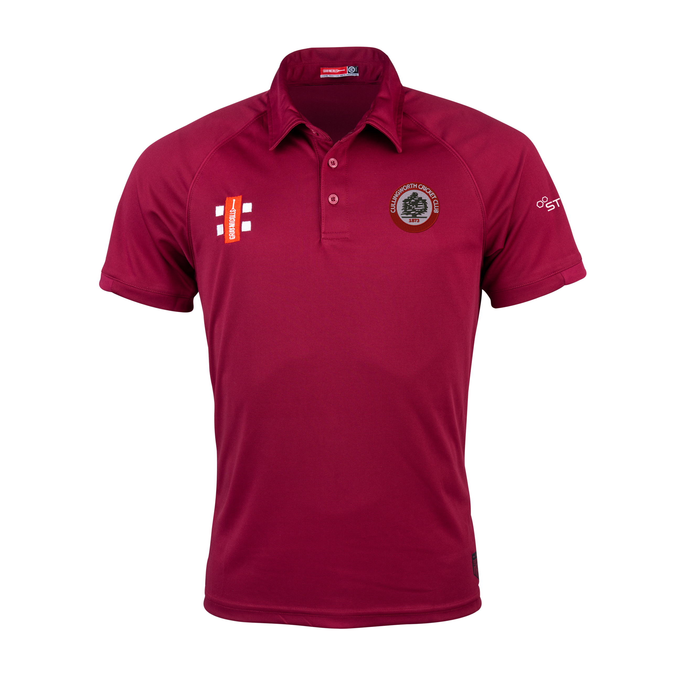 gray-nicolls-cullingworth-cc-senior-polo-matrix-v2-manica-corta-bordeaux image 1