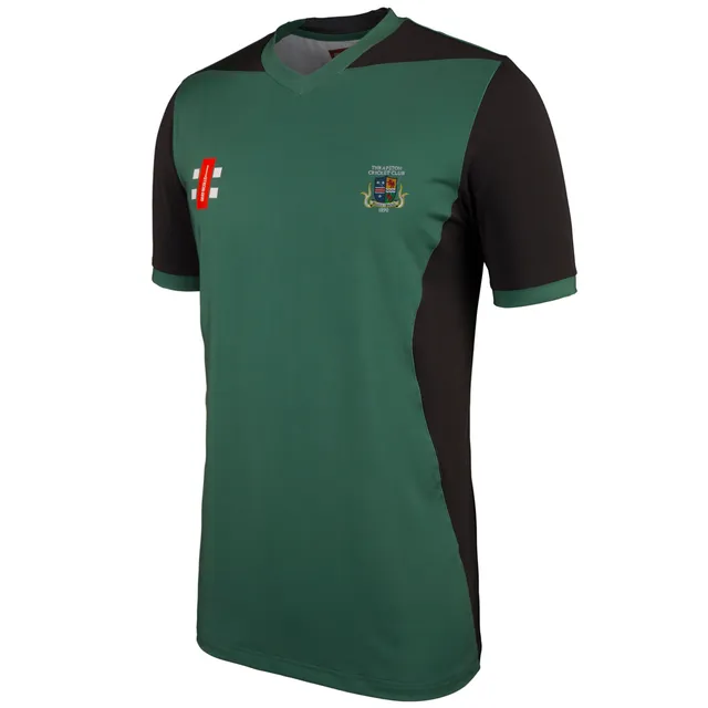 gray-nicolls-thrapston-cc-junior-pro-performance-t20-maglia-verde-nera-a-maniche image 1