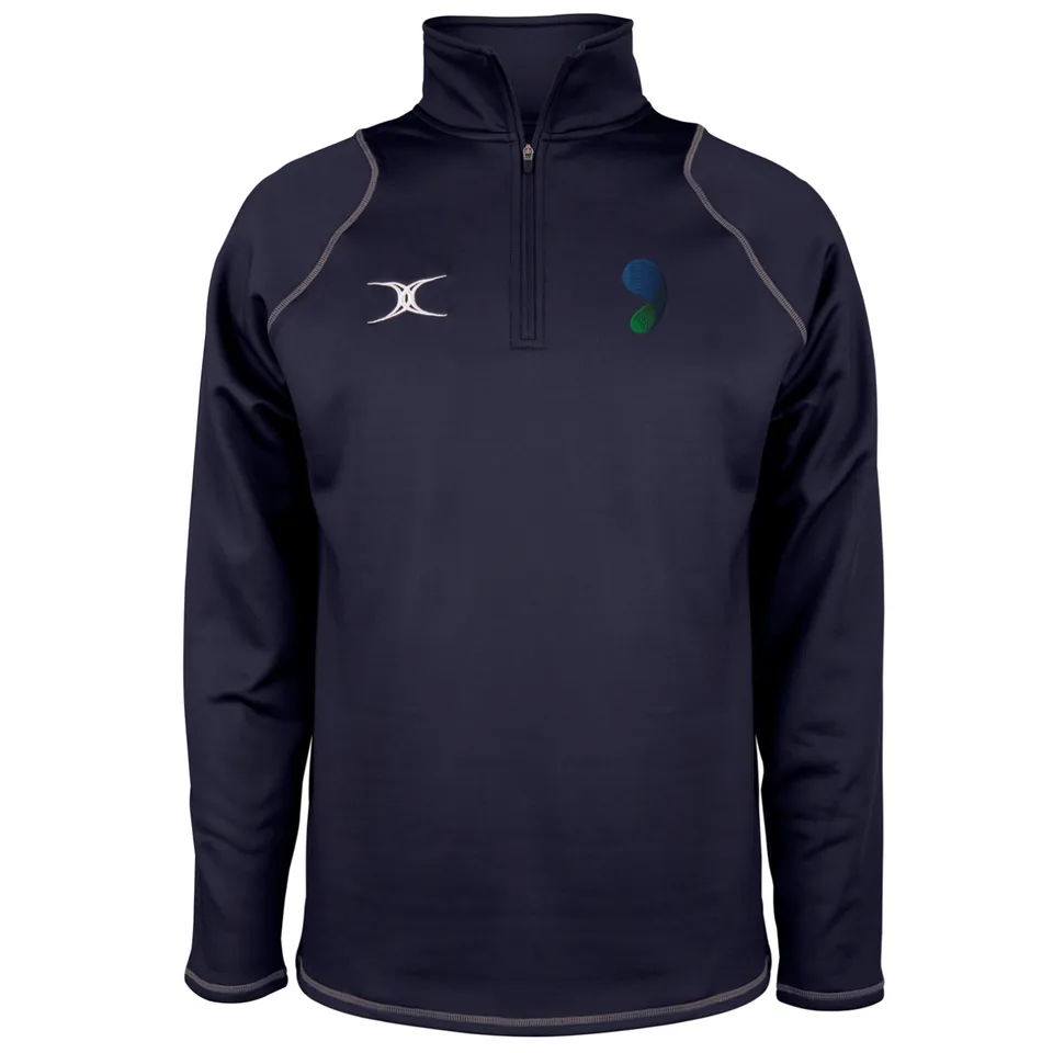 gilbert-rugby-walderslade-greenacre-senior-quest-pile-uomo-1-4-zip-blu-navy-scur image 1
