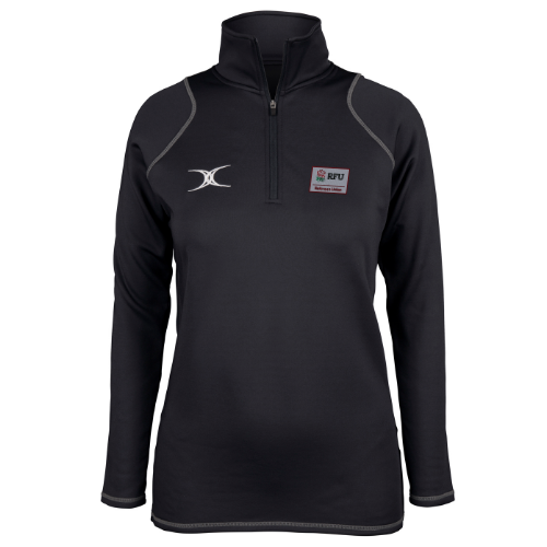 gilbert-rugby-rfu-referees-union-quest-felpa-donna-1-4-zip-nera image 1