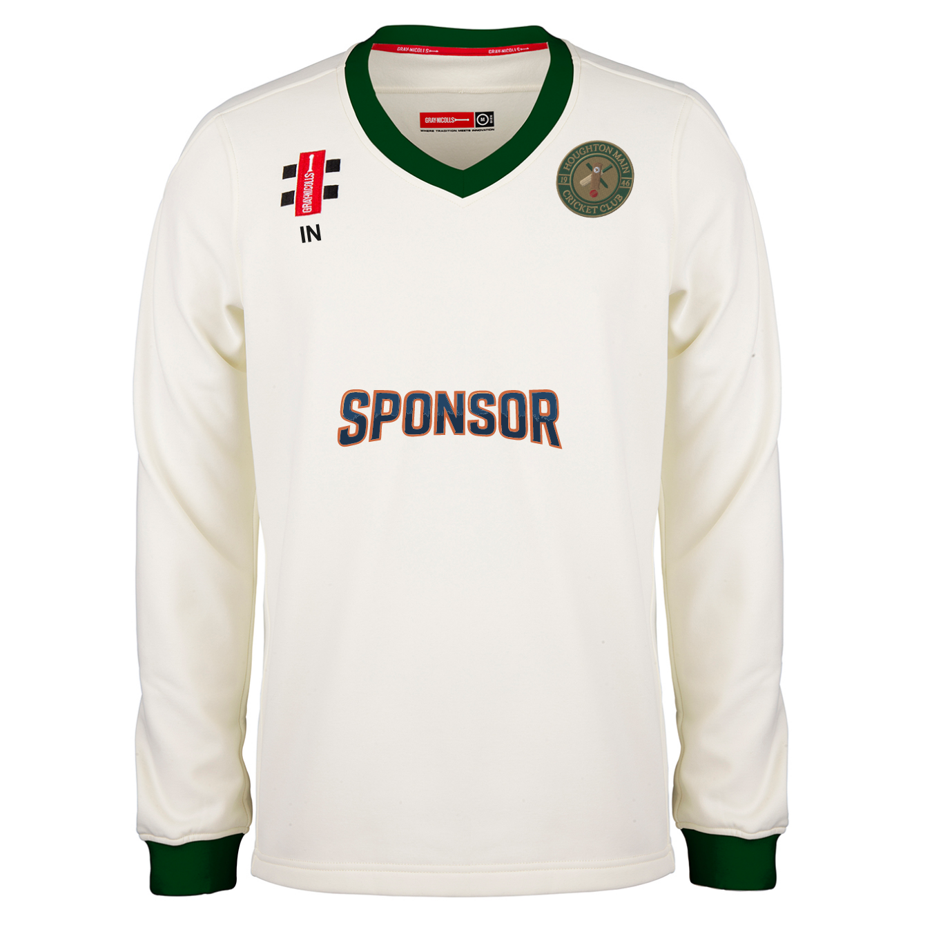 gray-nicolls-houghton-main-cc-senior-pro-performance-maglione-match-avorio-verde image 1