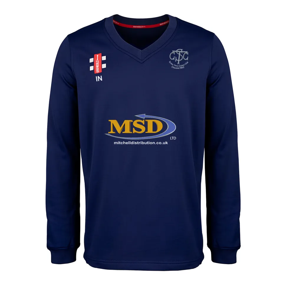 gray-nicolls-syston-town-cc-junior-maglione-pro-performance-blu-navy image 1