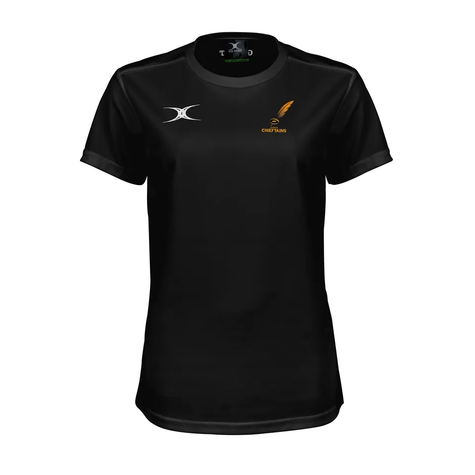 gilbert-rugby-photon-ii-t-shirt-donna-currie-chieftains-maglia-manica-corta-nera image 1