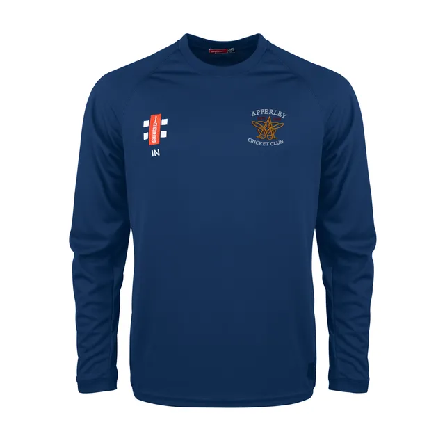 gray-nicolls-matrix-v2-tee-manica-lunga-senior-apperley-cc-navy image 1