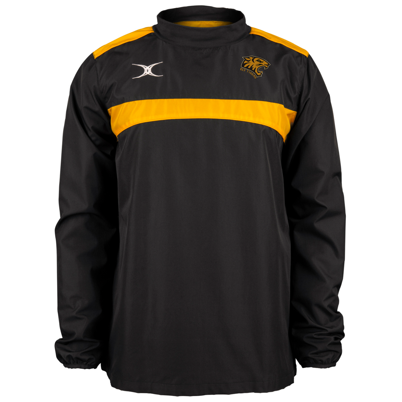 gilbert-rugby-ely-tigers-rfc-giacca-warm-up-uomo-nero-oro-photon image 1
