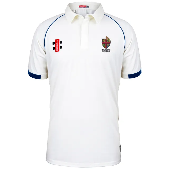 gray-nicolls-hazel-grove-cc-matrix-v2-maglia-match-manica-corta-avorio-blu-navy image 1