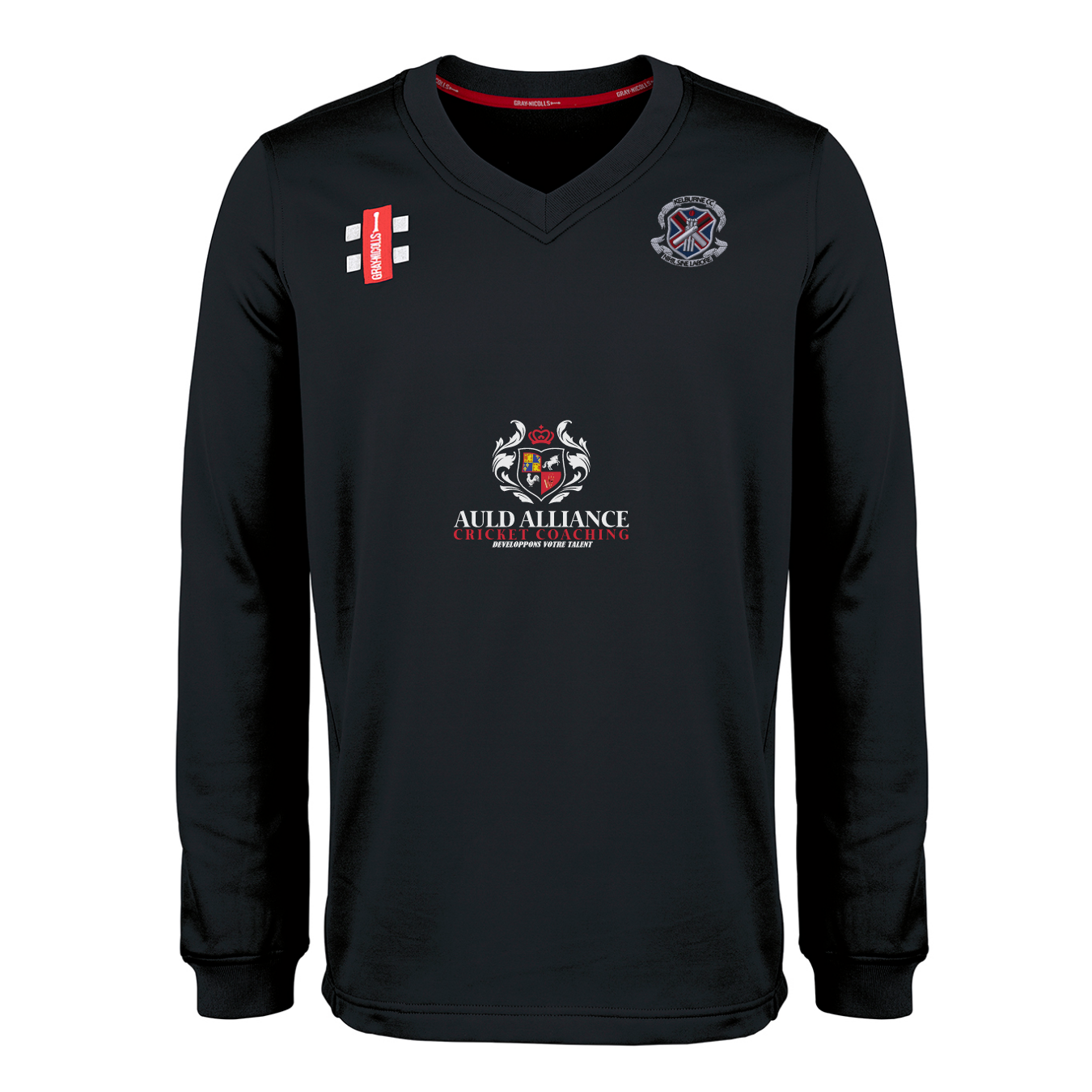 gray-nicolls-pro-performance-maglione-match-junior-nero-kelburne-cc image 1