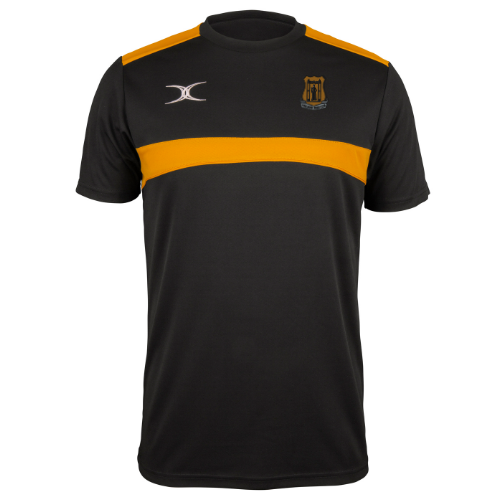 gilbert-rugby-photon-t-shirt-bambino-nero-oro-amesbury-rfc image 1