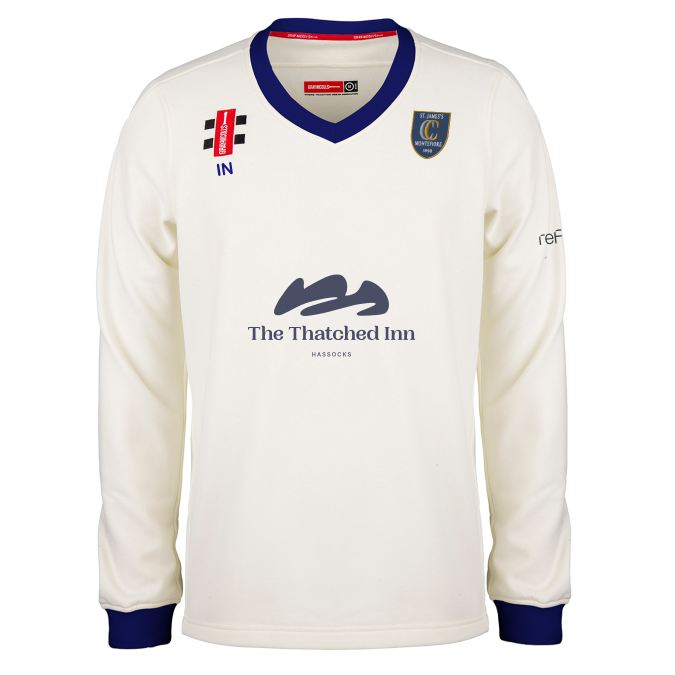 gray-nicolls-st-james-montefiore-senior-maglione-match-pro-performance-avorio-bl image 1