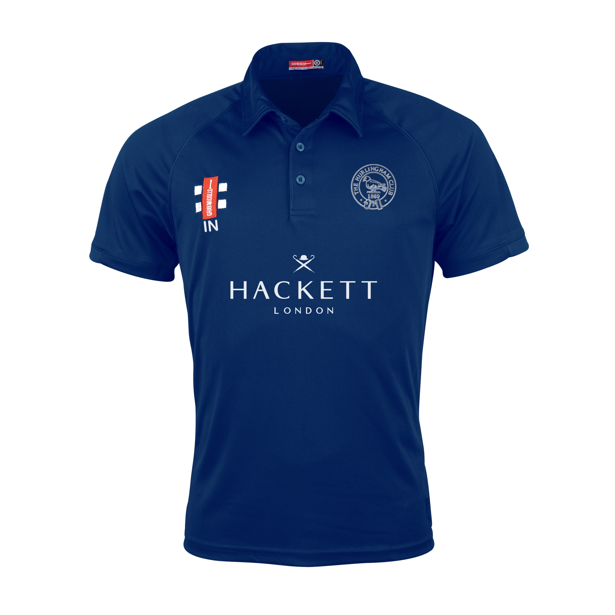 gray-nicolls-matrix-v2-polo-cricket-manica-corta-hurlingham-cc-senior-navy image 1