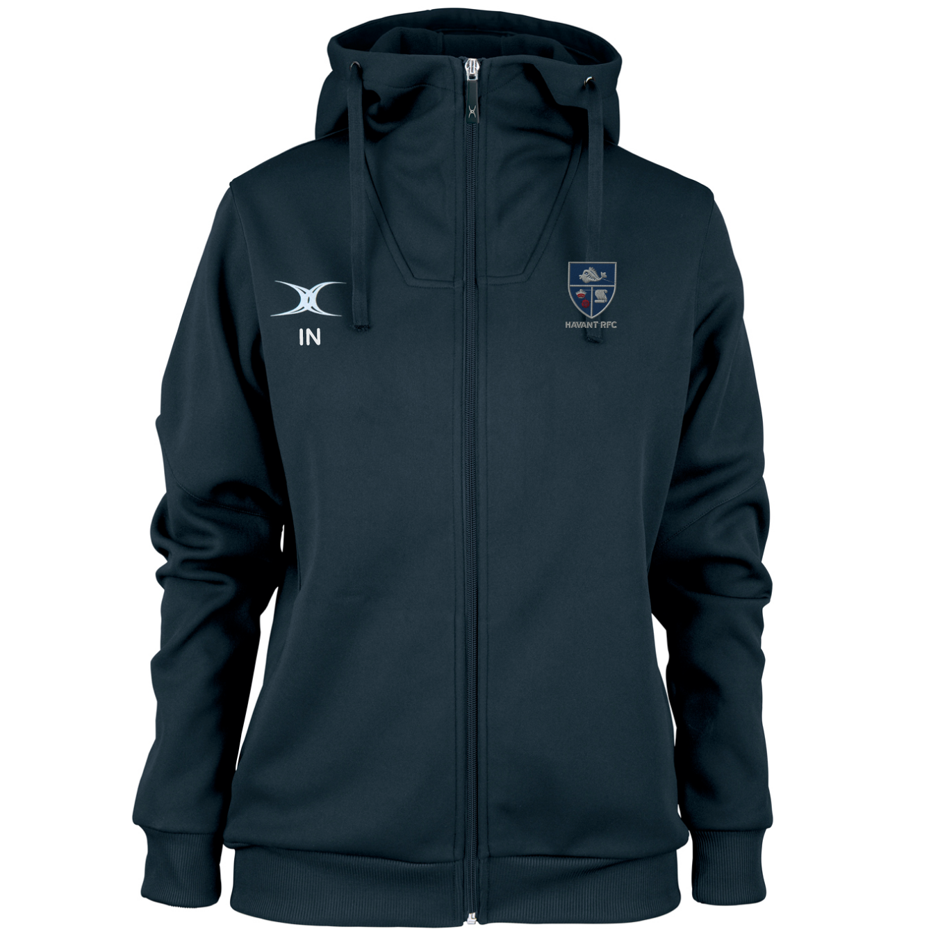 gilbert-rugby-havant-rfc-donna-ragazza-felpa-pro-con-cappuccio-blu-navy-scuro image 1