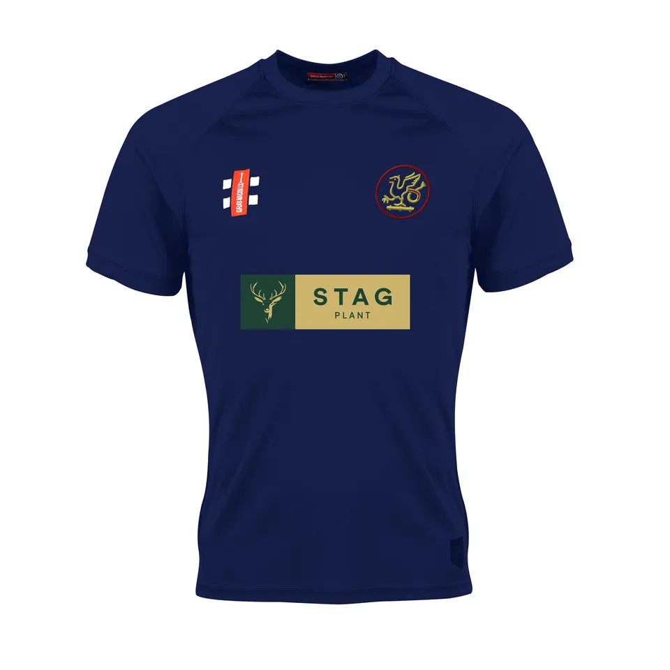 gray-nicolls-matrix-v2-t-shirt-cricket-wivenhoe-town-cc-navy-manica-corta image 1