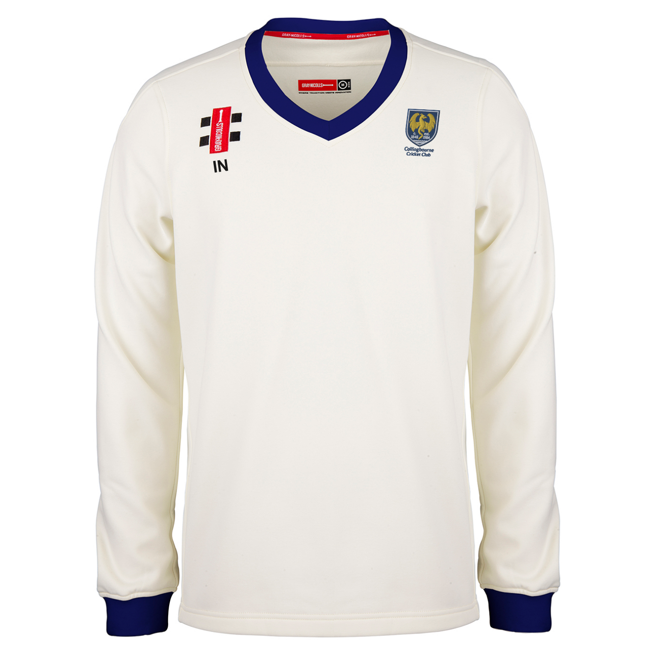 gray-nicolls-collingbourne-cc-adult-maglione-da-match-pro-performance-avorio-blu image 1