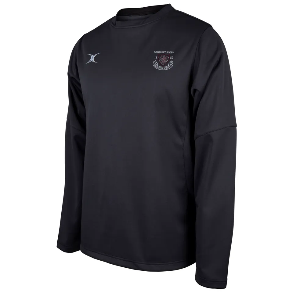 gilbert-rugby-somerset-rugby-referees-society-senior-top-riscaldamento-pro-nero image 1
