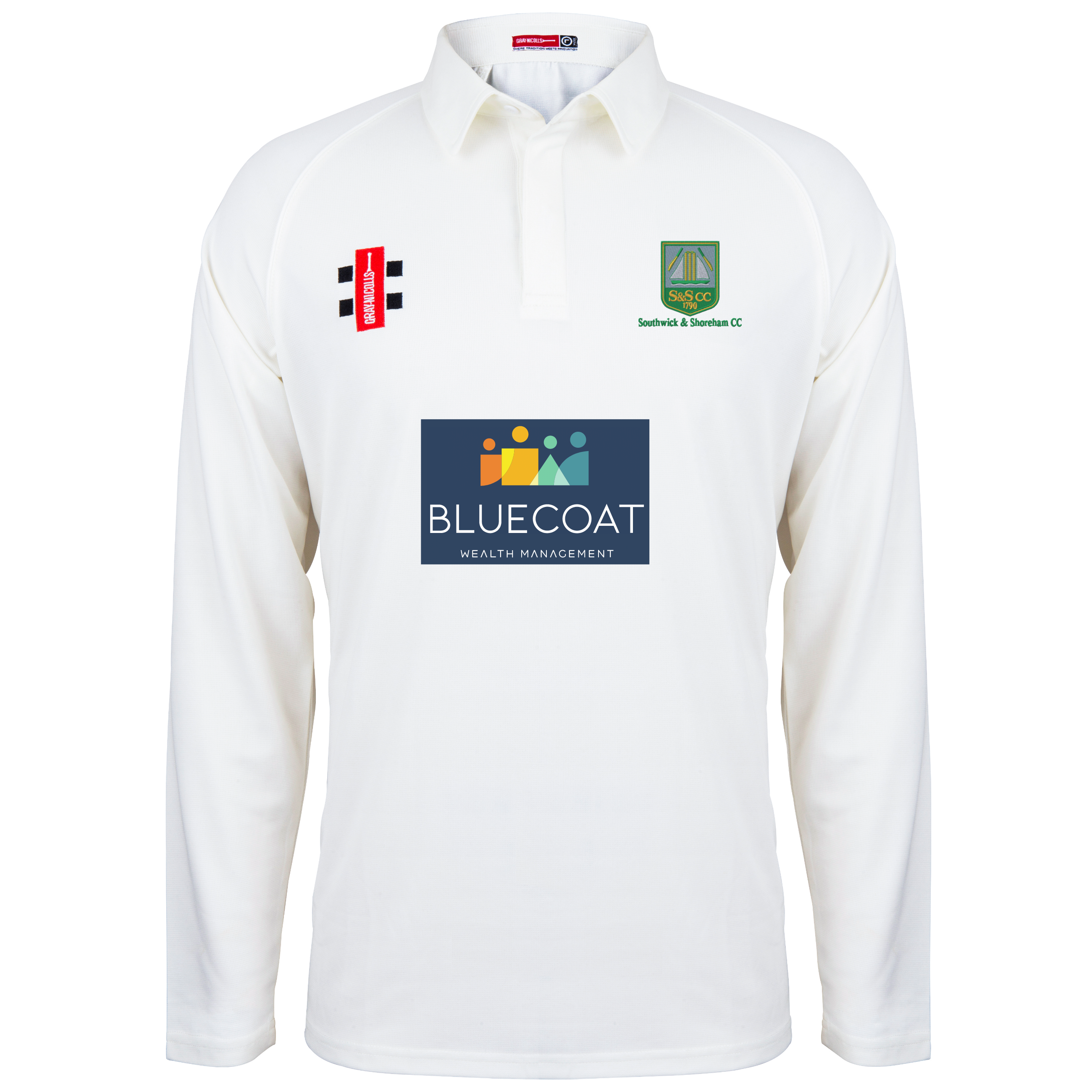 gray-nicolls-southwick-shoreham-cc-matrix-v2-maglia-cricket-manica-lunga-avorio- image 1