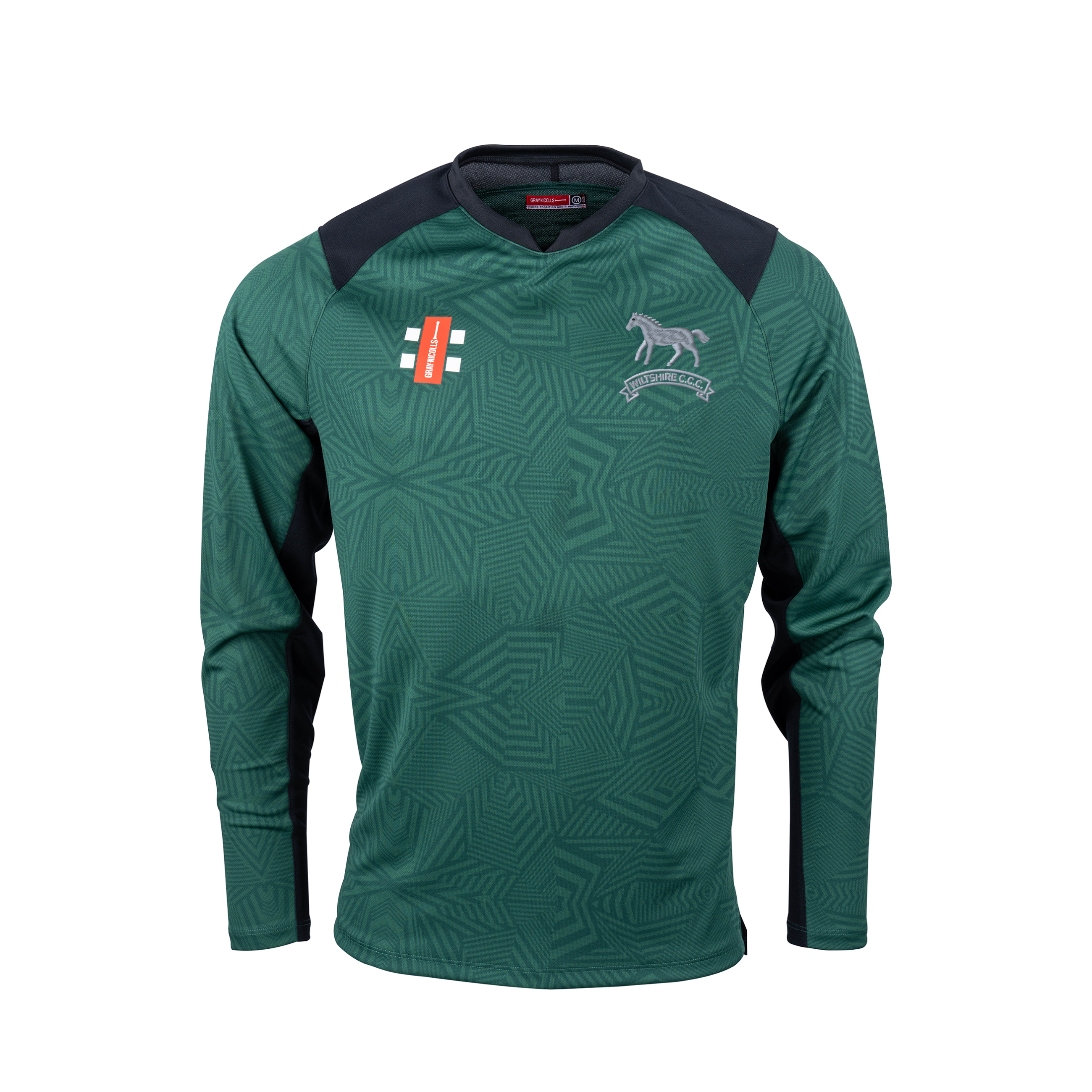 gray-nicolls-wiltshire-cricket-junior-pro-t20-maglia-manica-lunga-verde-nero image 1