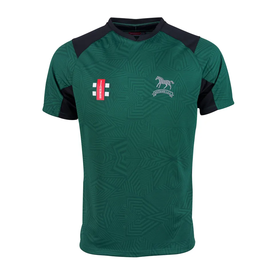 gray-nicolls-wiltshire-cricket-senior-pro-t20-maglia-cricket-manica-corta-verde- image 1