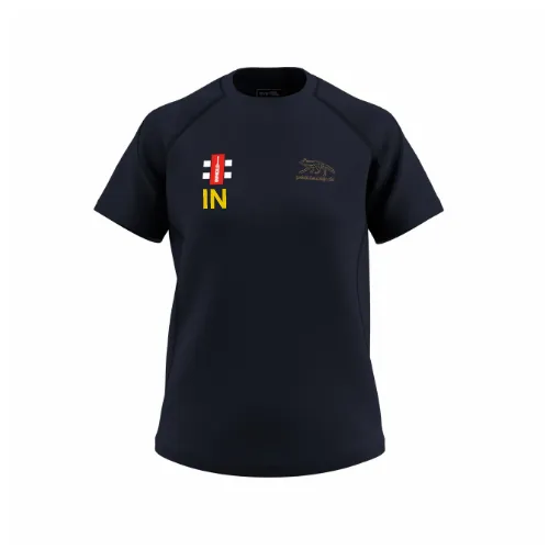 gray-nicolls-garboldisham-cc-gts-t-shirt-cricket-donna-blu-navy-manica-corta image 1