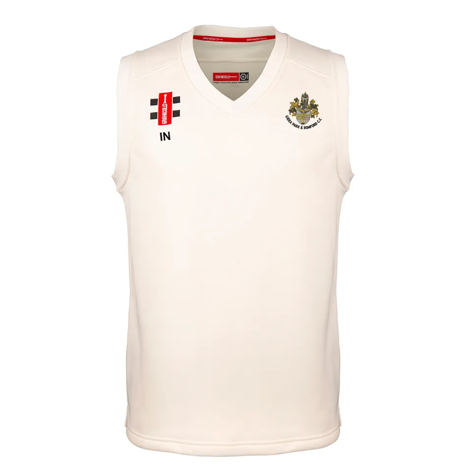 gray-nicolls-gidea-park-romford-cc-senior-pro-performance-slipover-match-avorio image 1