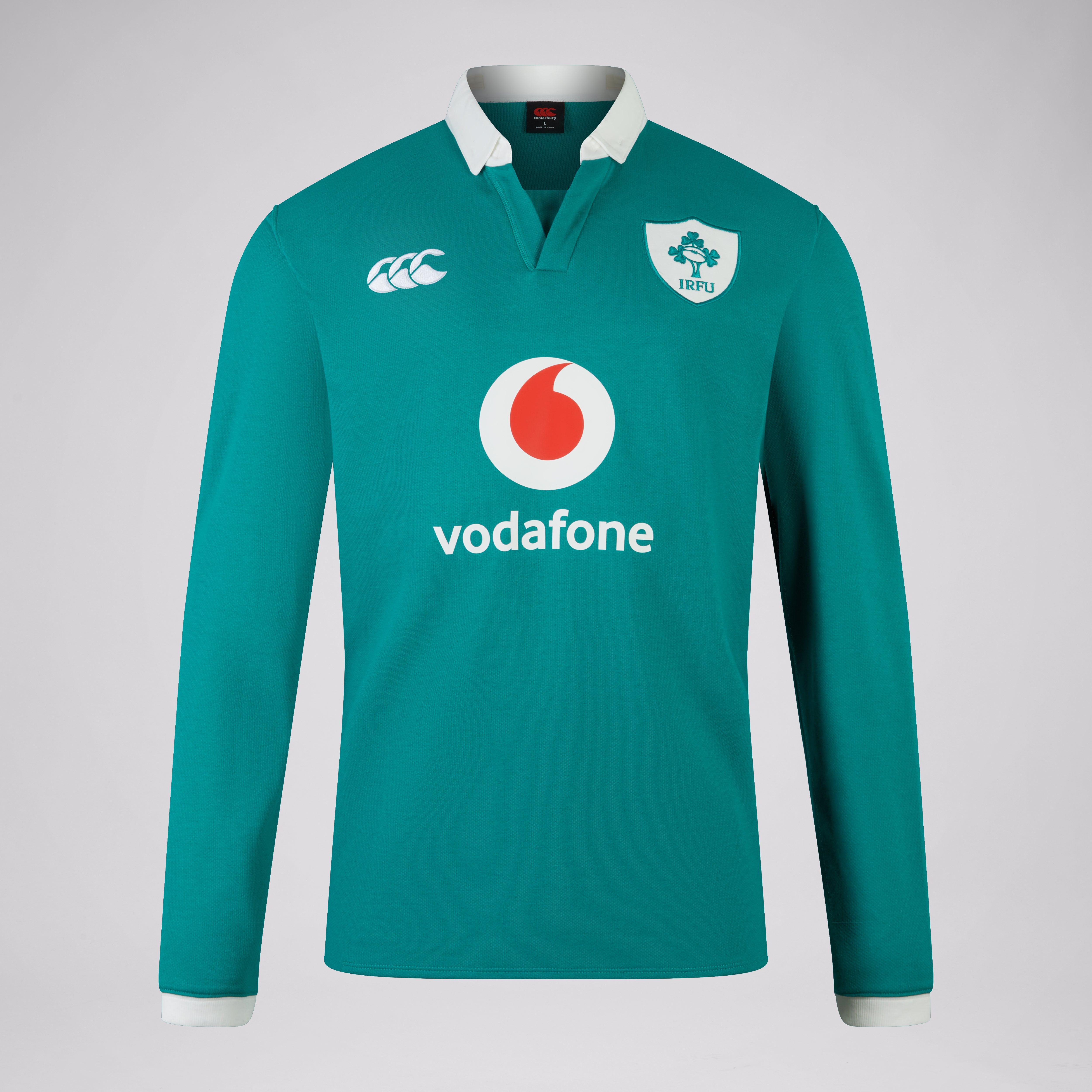 canterbury-ireland-home-classic-polo-manica-lunga-uomo-verde-bianco image 1