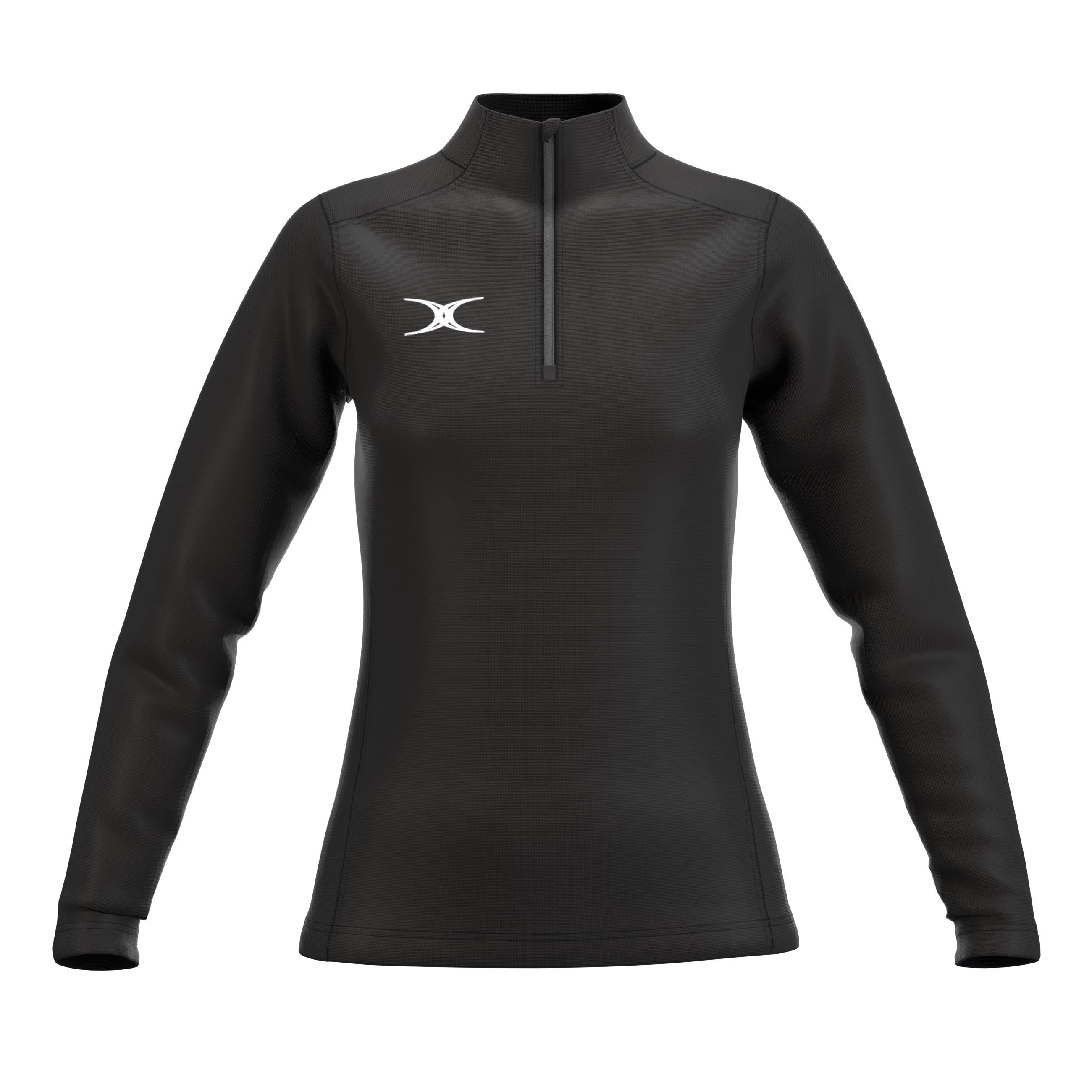 gilbert-rugby-atom-felpa-1-4-zip-donna-nero-e-blu-navy image 1