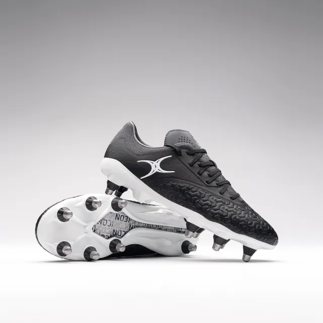 gilbert-rugby-icon-vapour-8s-scarpe-rugby-senior-nero-grigio image 1