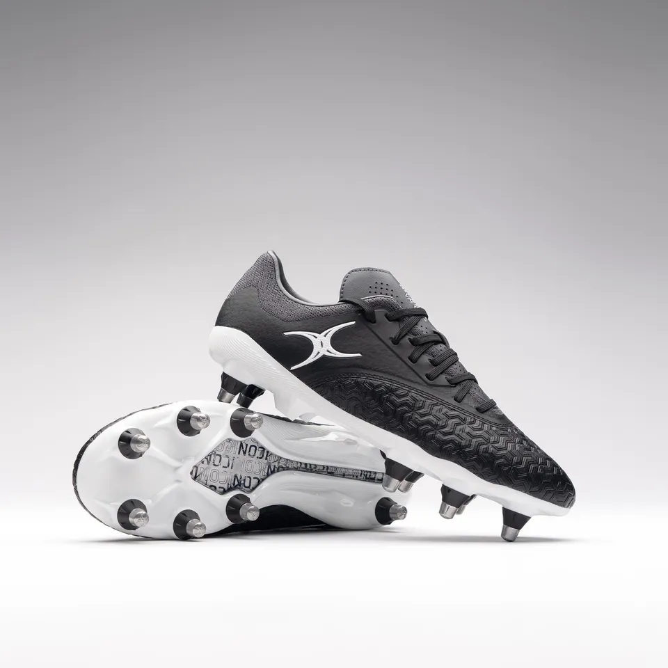 gilbert-rugby-icon-vapour-8s-scarpe-rugby-senior-nero-grigio image 1