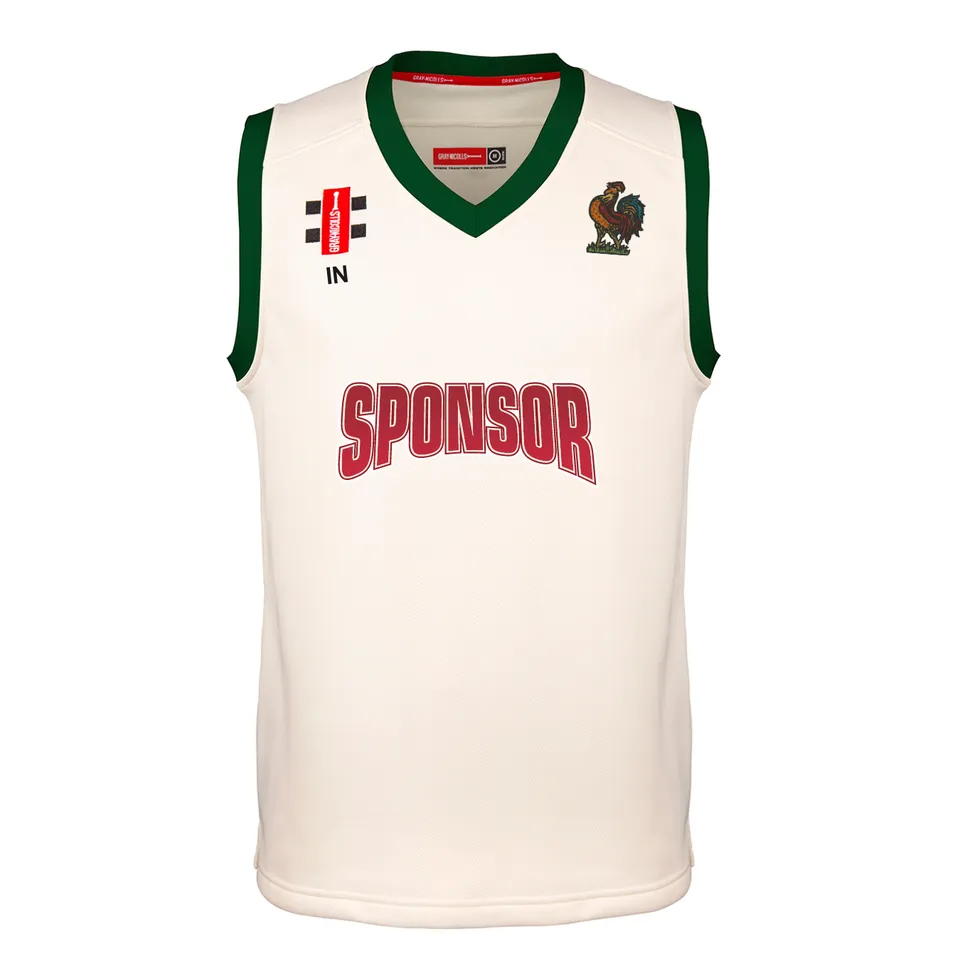 gray-nicolls-harrogate-cc-pro-performance-slipover-match-junior-avorio-verde image 1