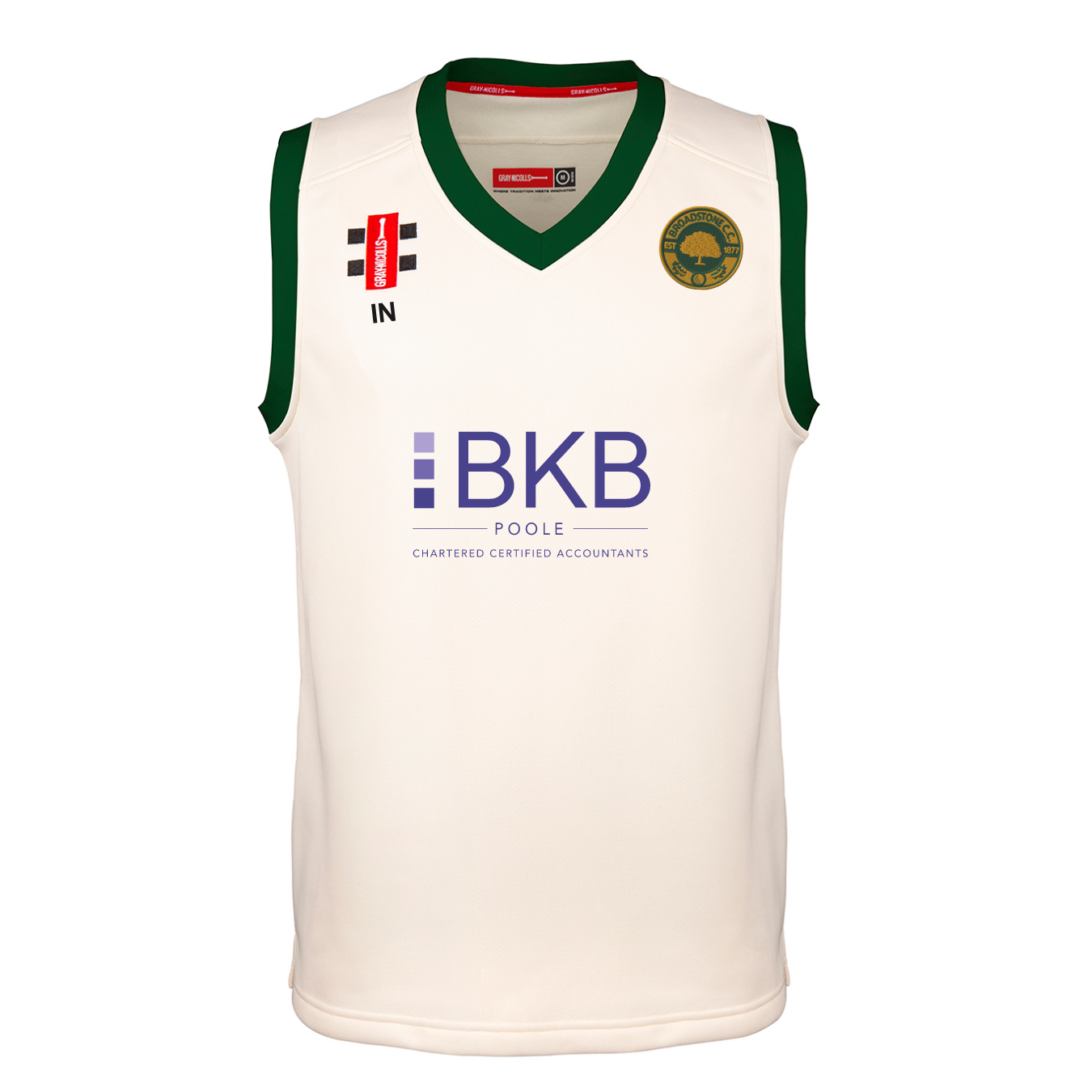 gray-nicolls-broadstone-cc-junior-pro-performance-slipover-match-ivory-green image 1
