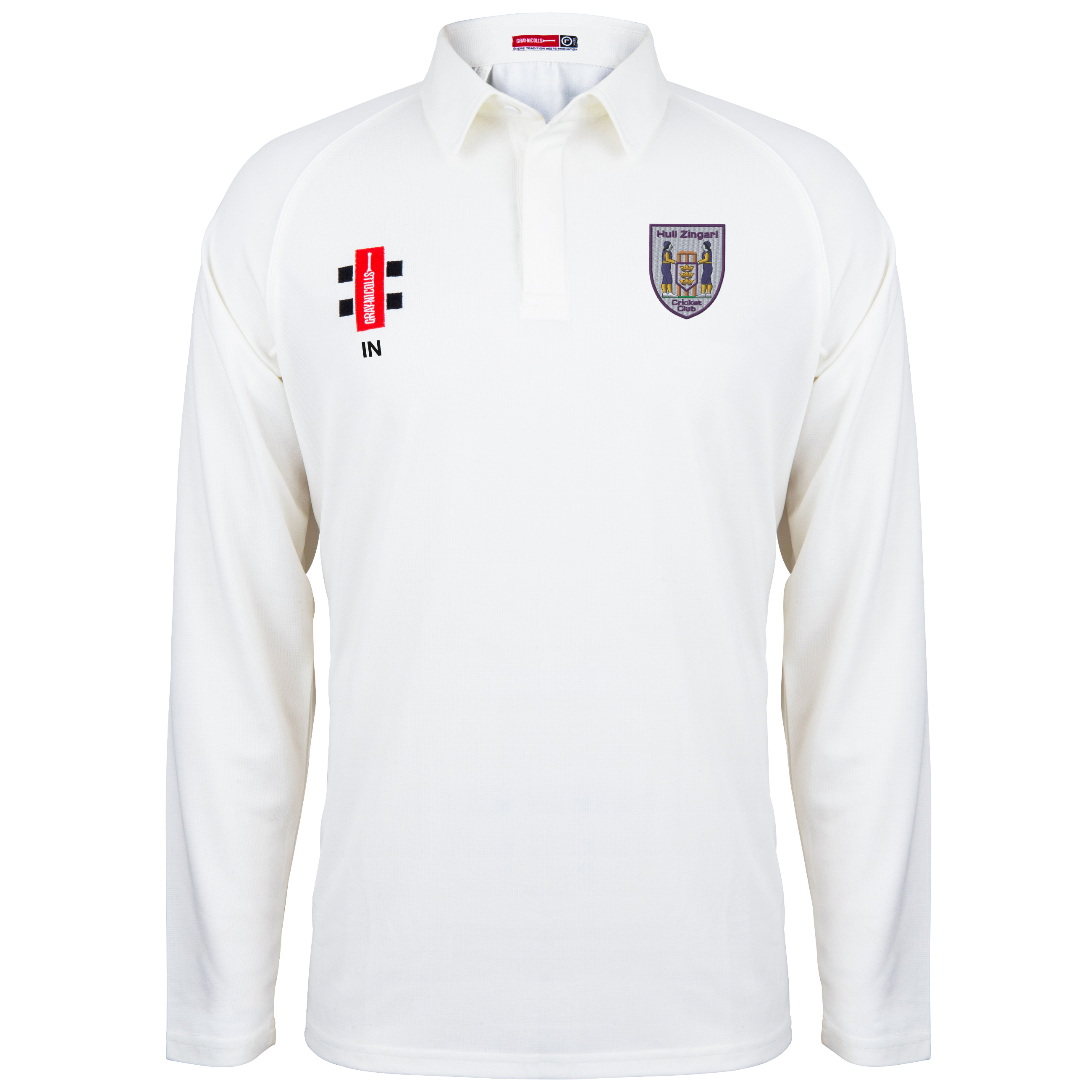 gray-nicolls-matrix-v2-maglia-cricket-l-s-junior-hull-zingari-cc-avorio image 1