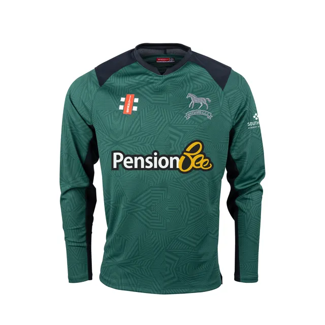 gray-nicolls-wiltshire-cricket-junior-pro-t20-maglia-manica-lunga-verde-nero-2 image 1