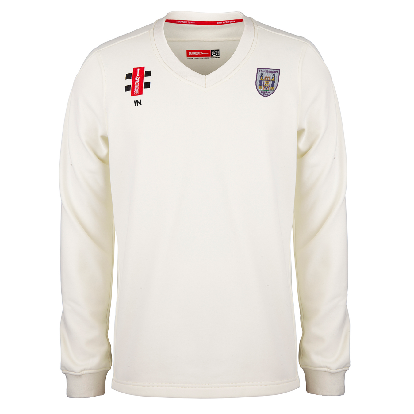 gray-nicolls-pro-performance-maglione-match-senior-hull-zingari-cc-avorio image 1