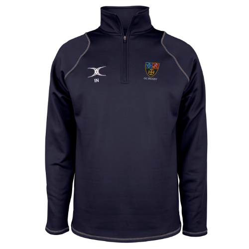 gilbert-rugby-old-cranleighan-rfc-adulto-quest-pile-1-4-zip-blu-navy image 1