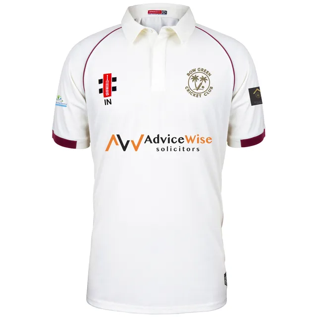 gray-nicolls-bow-green-cc-senior-matrix-v2-s-s-shirt-maglia-cricket-ivory-maroon image 1