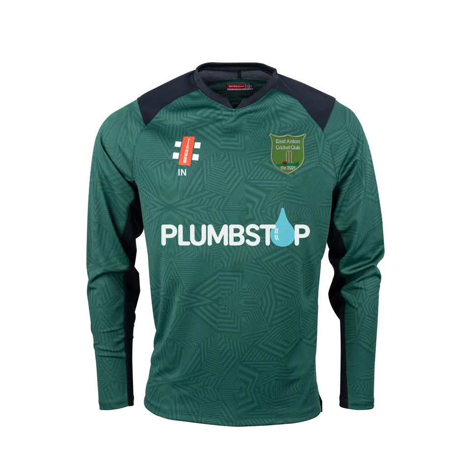 gray-nicolls-east-anton-cc-junior-maglia-pro-t20-manica-lunga-verde-nero image 1