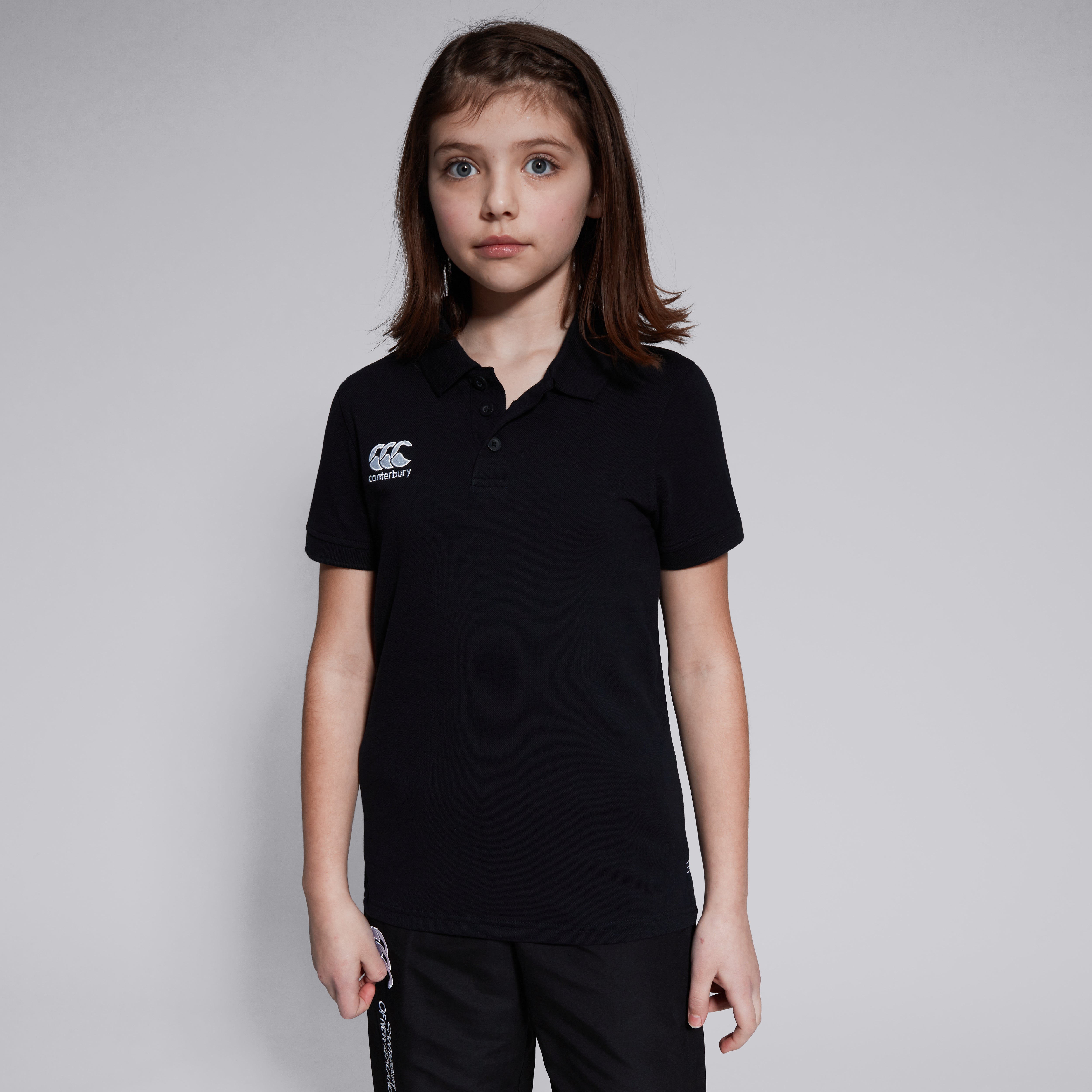canterbury-waimak-polo-junior-unisex-black-polo-rugby-bambino image 2