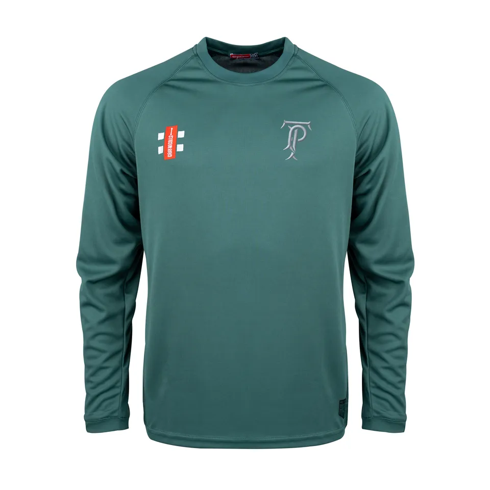 gray-nicolls-matrix-v2-maglia-cricket-manica-lunga-junior-tendring-park-cc-verde image 1