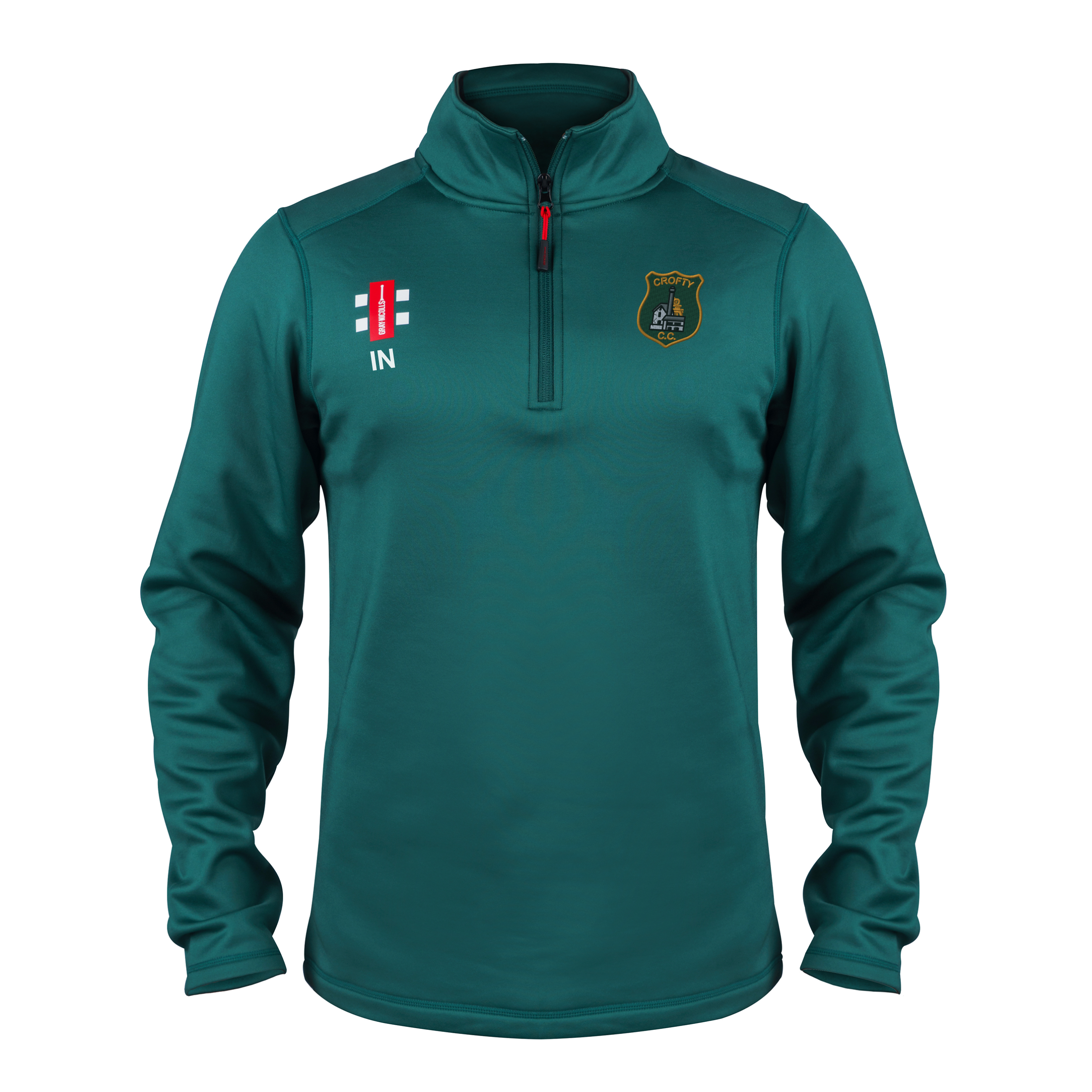 gray-nicolls-crofty-holman-cc-junior-storm-pile-verde-felpa-termica image 1